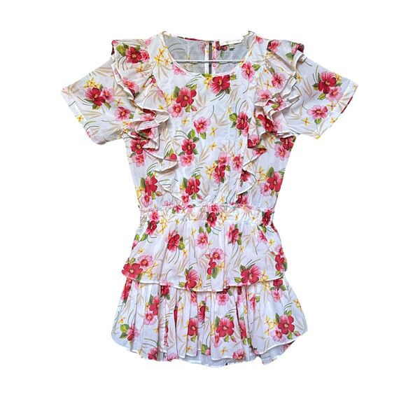 Loveshackfancy Natasha Size M Ruffled Floral Cotton Mini Dress Island Vibes $325 - Picture 3 of 15